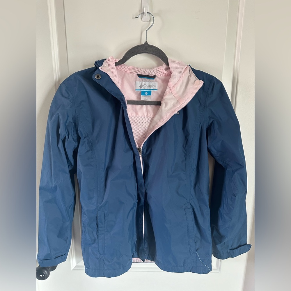 Columbia Navy Jacket with Light Pink Interior